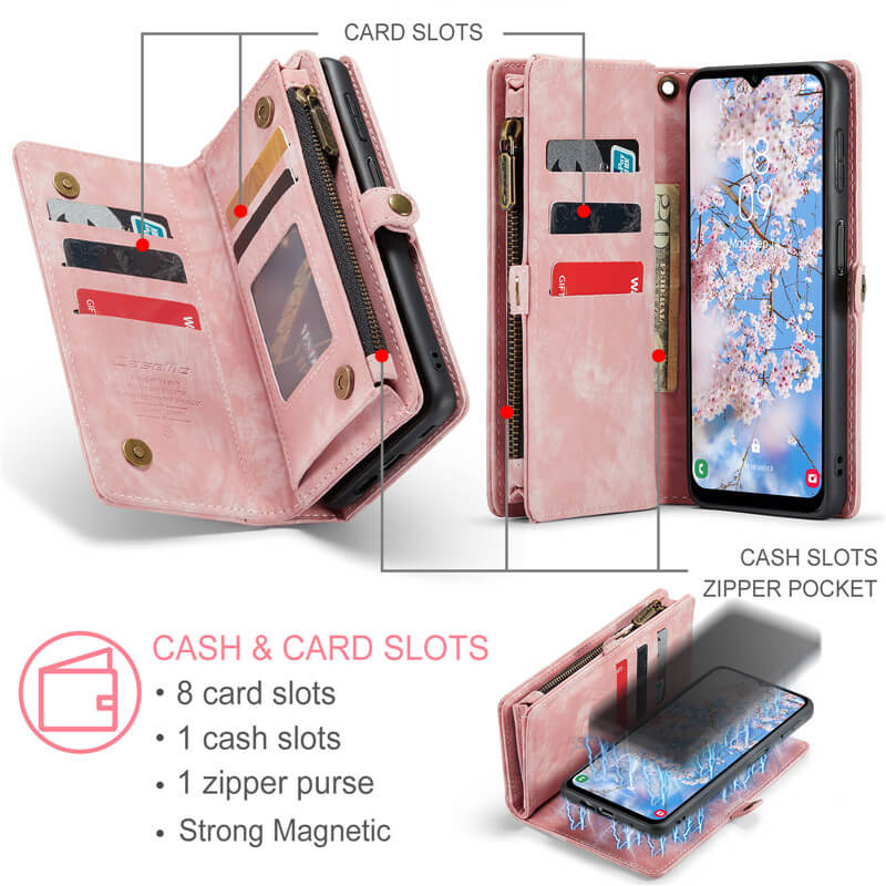 CaseMe Samsung Galaxy A14 Wallet Case with Wrist Strap - Image 3