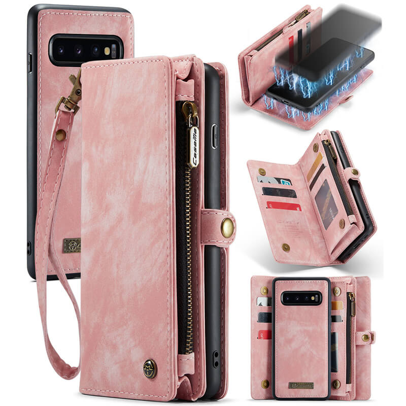 CaseMe Samsung Galaxy S10 Wallet Case with Wrist Strap