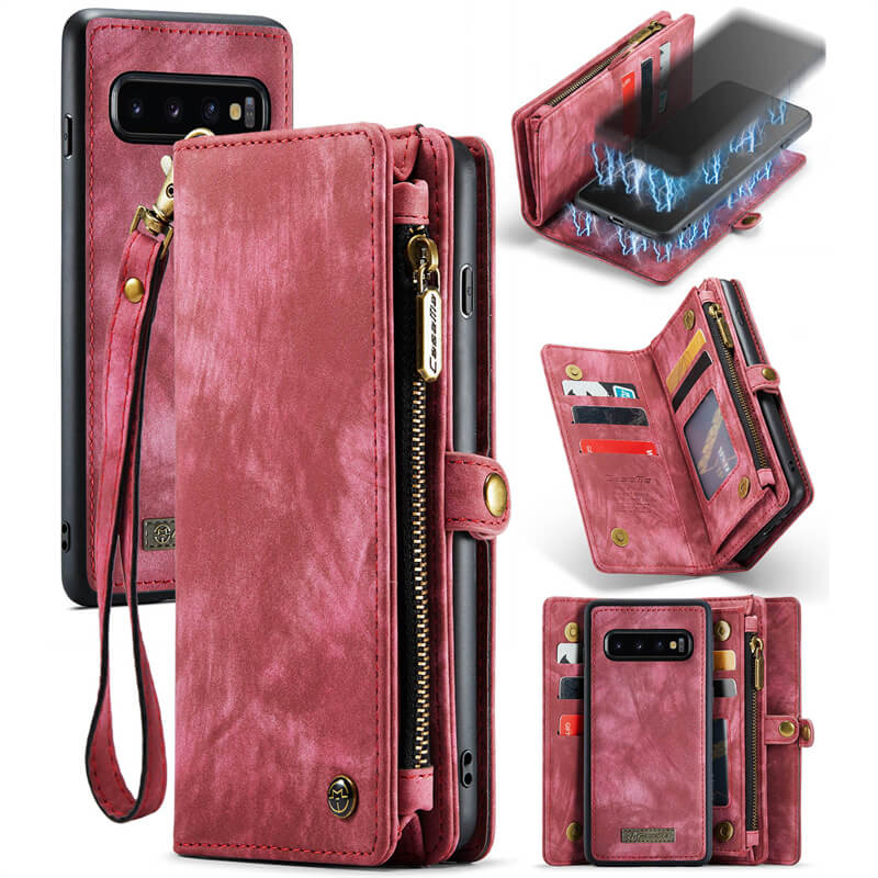 CaseMe Samsung Galaxy S10 Plus Wallet Case with Wrist Strap
