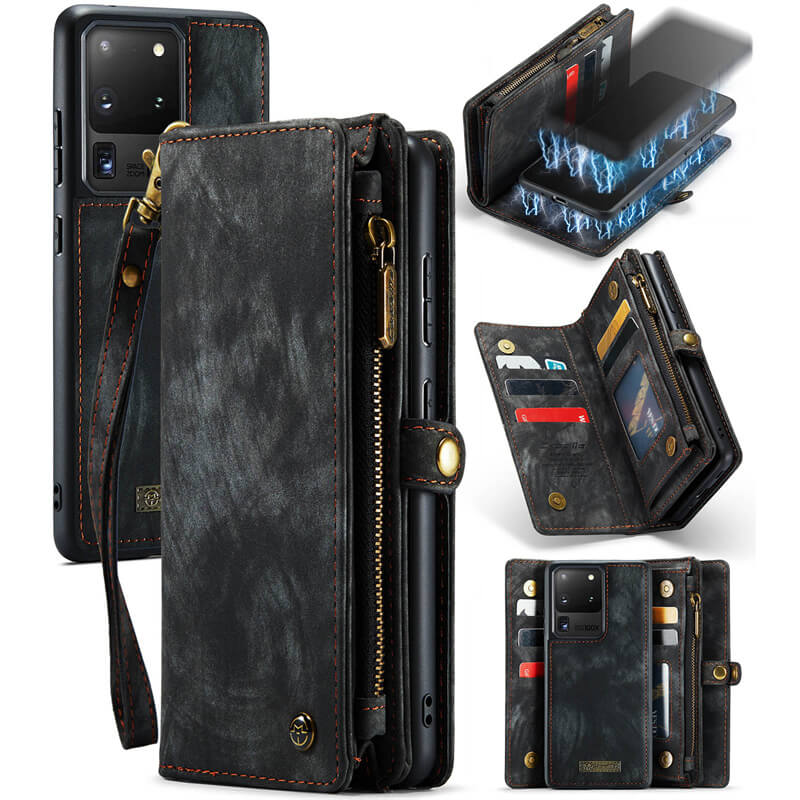 CaseMe Samsung Galaxy S20 Ultra Wallet Case with Wrist Strap