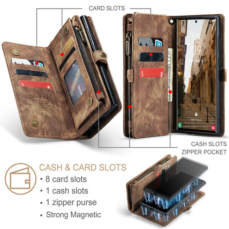 CaseMe Samsung Galaxy S23 Ultra Wallet Case with Wrist Strap - Image 3