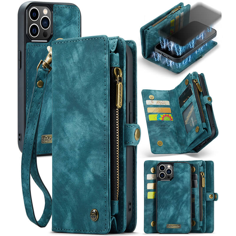 CaseMe iPhone 12/12 Pro Wallet Case with Wrist Strap