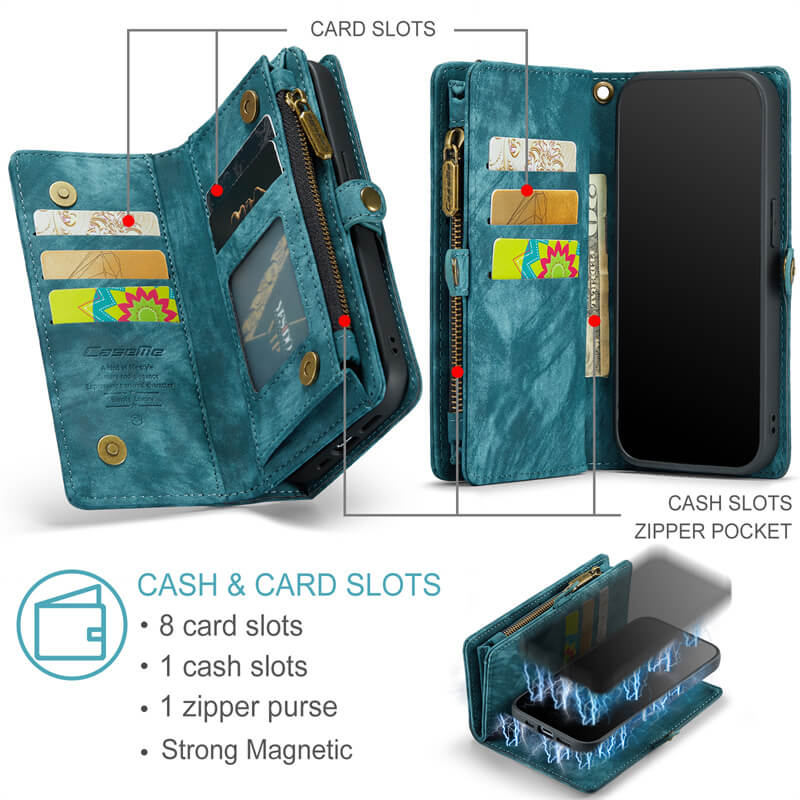 CaseMe iPhone 13 Mini Wallet Case with Wrist Strap - Image 3