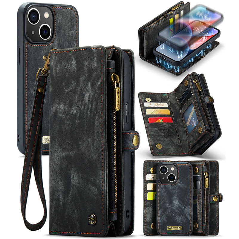 CaseMe iPhone 14 Wallet Case with Wrist Strap
