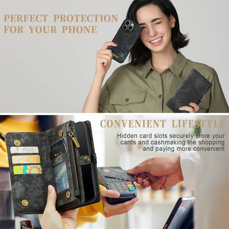 CaseMe iPhone 14 Pro Max Wallet Case with Wrist Strap