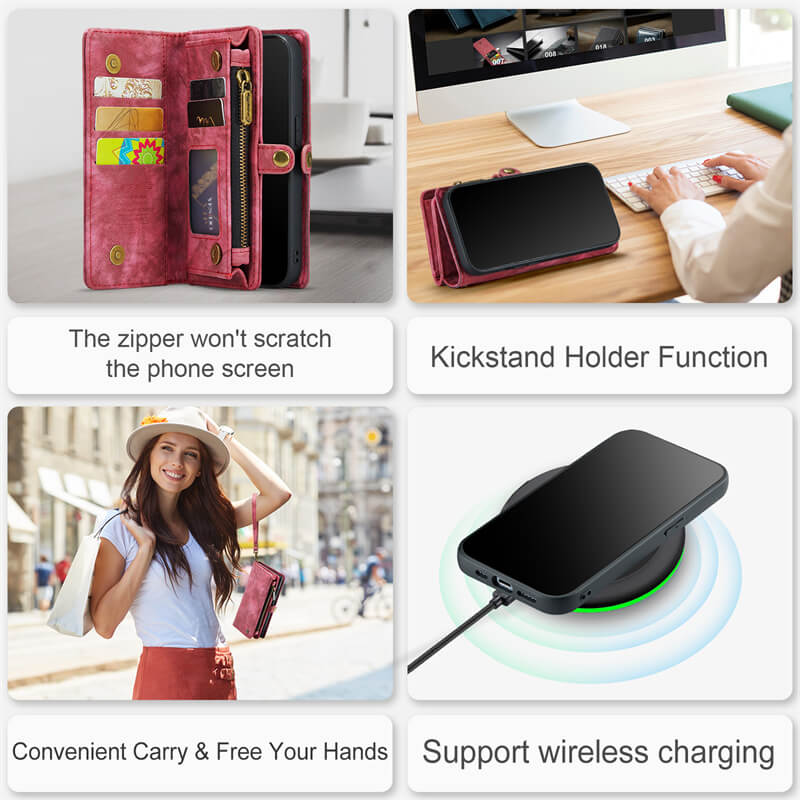 CaseMe iPhone 14 Pro Max Wallet Case with Wrist Strap