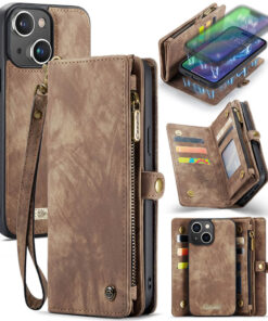 CaseMe iPhone 15 Wallet Magnetic Case with Wrist Strap