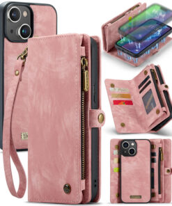 CaseMe iPhone 15 Plus Wallet Magnetic Case with Wrist Strap
