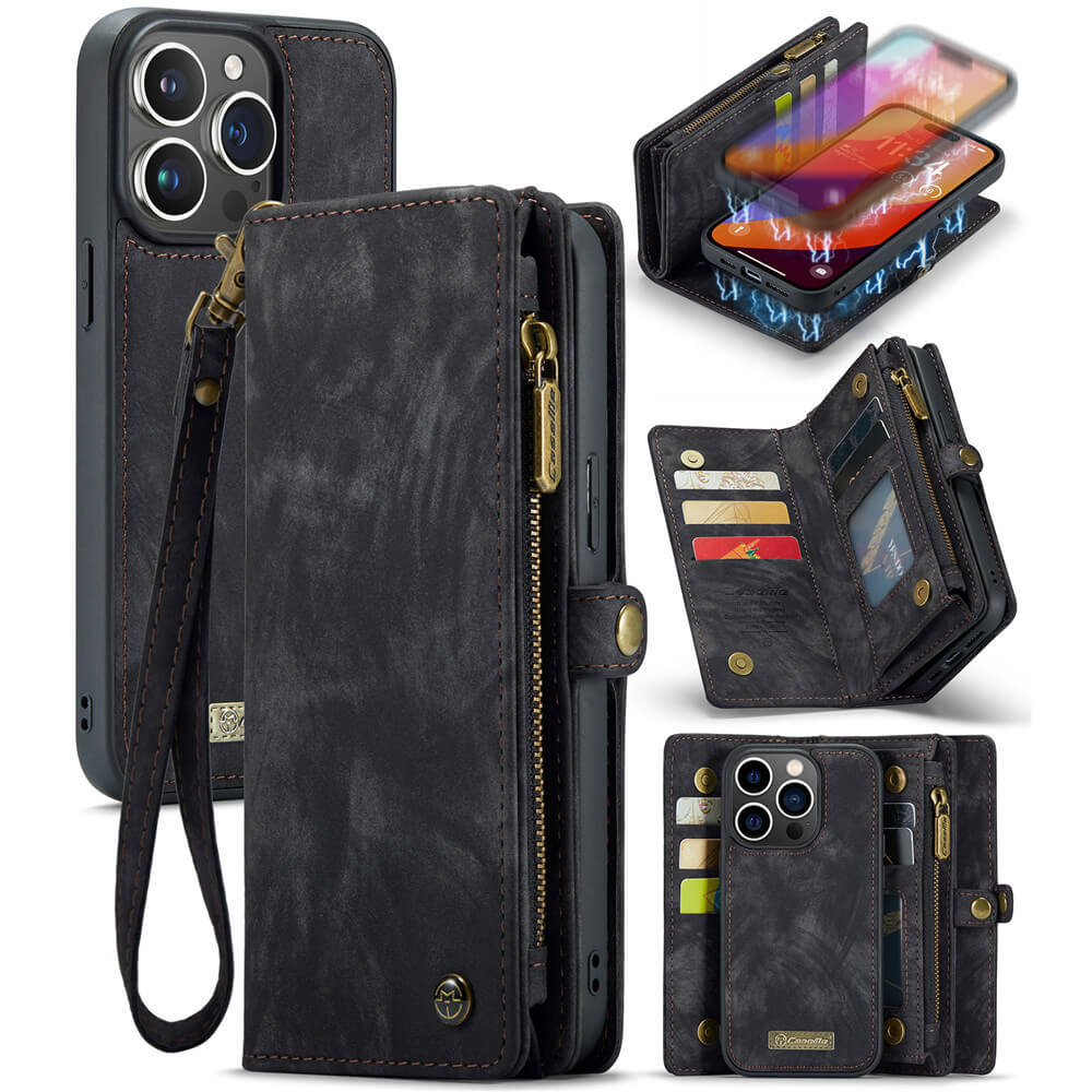 CaseMe iPhone 15 Pro Max Wallet Case with Wrist Strap