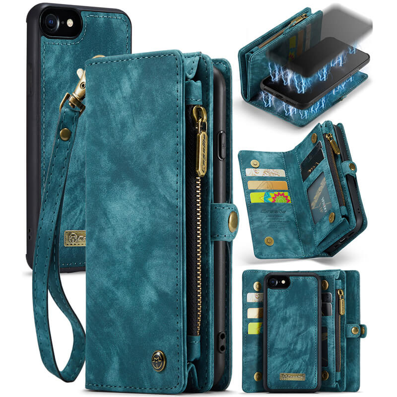 CaseMe iPhone 7/8/SE 2020/SE 2022 Wallet Case with Wrist Strap