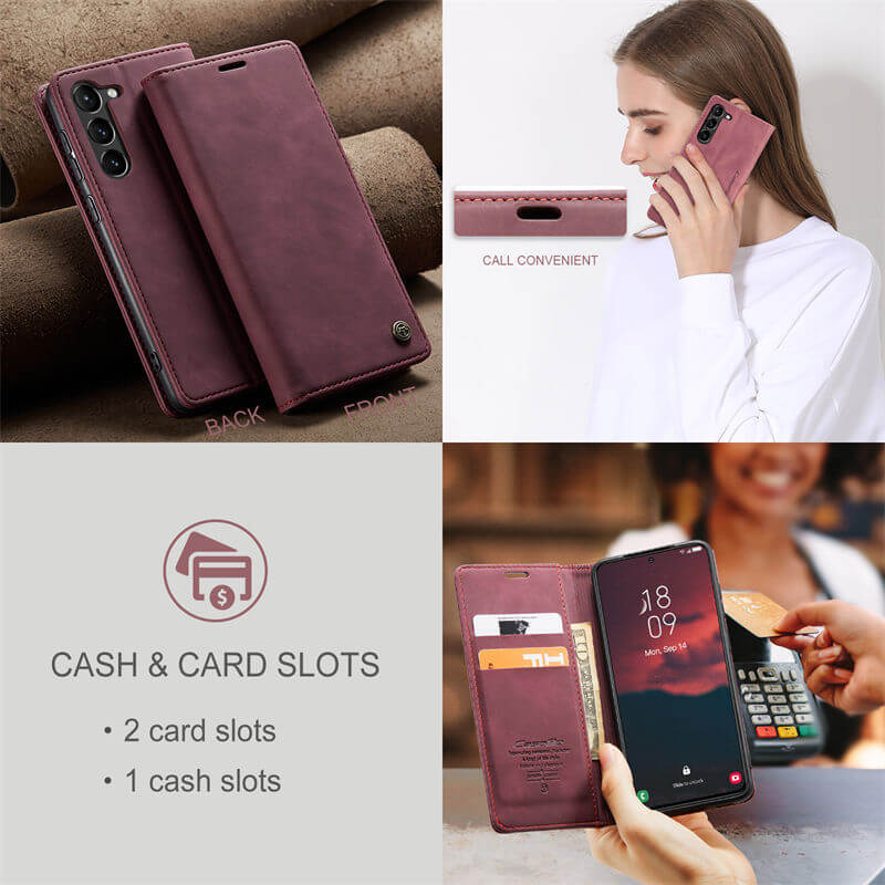 CaseMe Samsung Galaxy S23 Wallet Suede Leather Case - Image 8