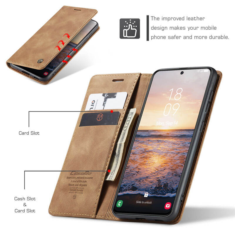 CaseMe Samsung Galaxy S23 Wallet Suede Leather Case - Image 6