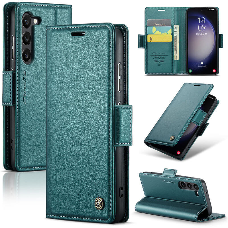 CaseMe Samsung Galaxy S23 Wallet RFID Blocking Magnetic Buckle Case