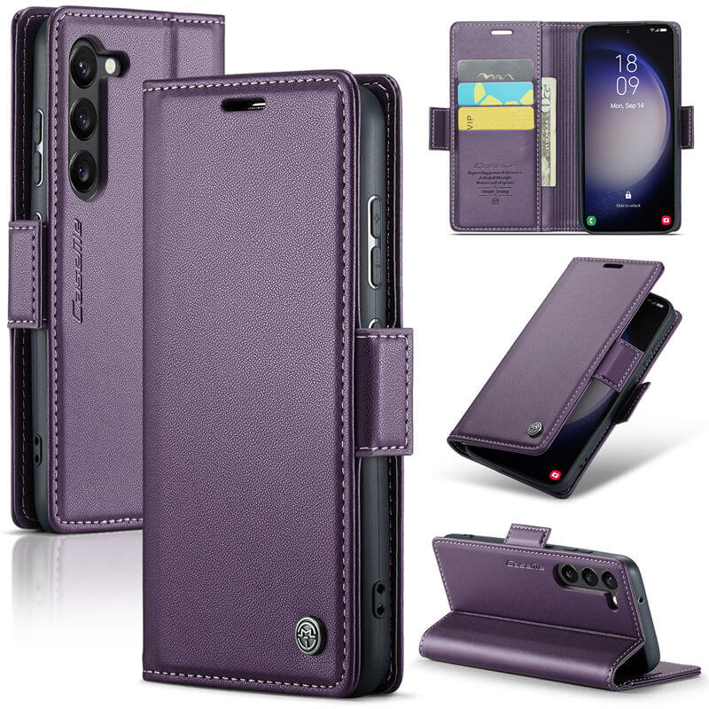 CaseMe Samsung Galaxy S23 Plus Wallet RFID Blocking Magnetic Buckle Case
