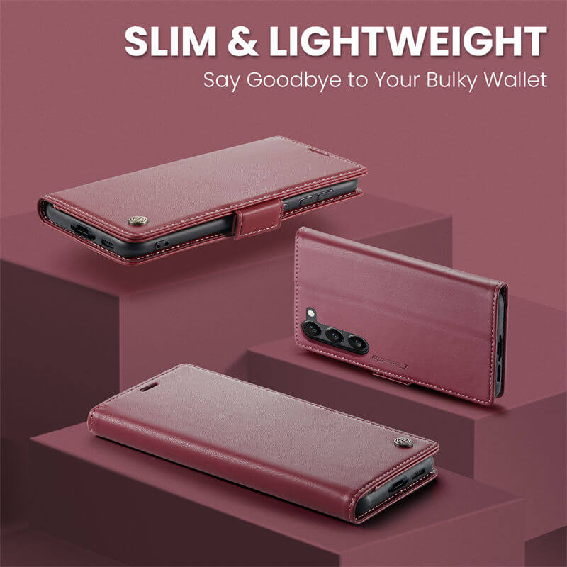 CaseMe Samsung Galaxy S23 Plus Wallet RFID Blocking Magnetic Buckle Case - Image 3