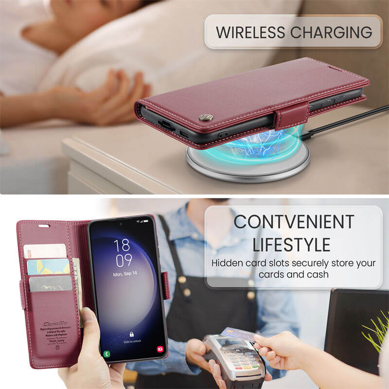 CaseMe Samsung Galaxy S23 Wallet RFID Blocking Magnetic Buckle Case - Image 4