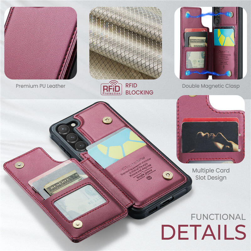CaseMe Samsung Galaxy S23 RFID Blocking Card Holder Case - Image 7
