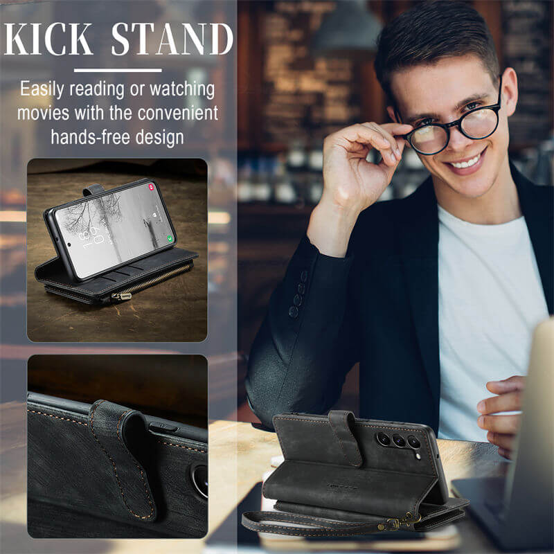 CaseMe Samsung Galaxy S23 Wallet kickstand Case with Wrist Strap - Image 5