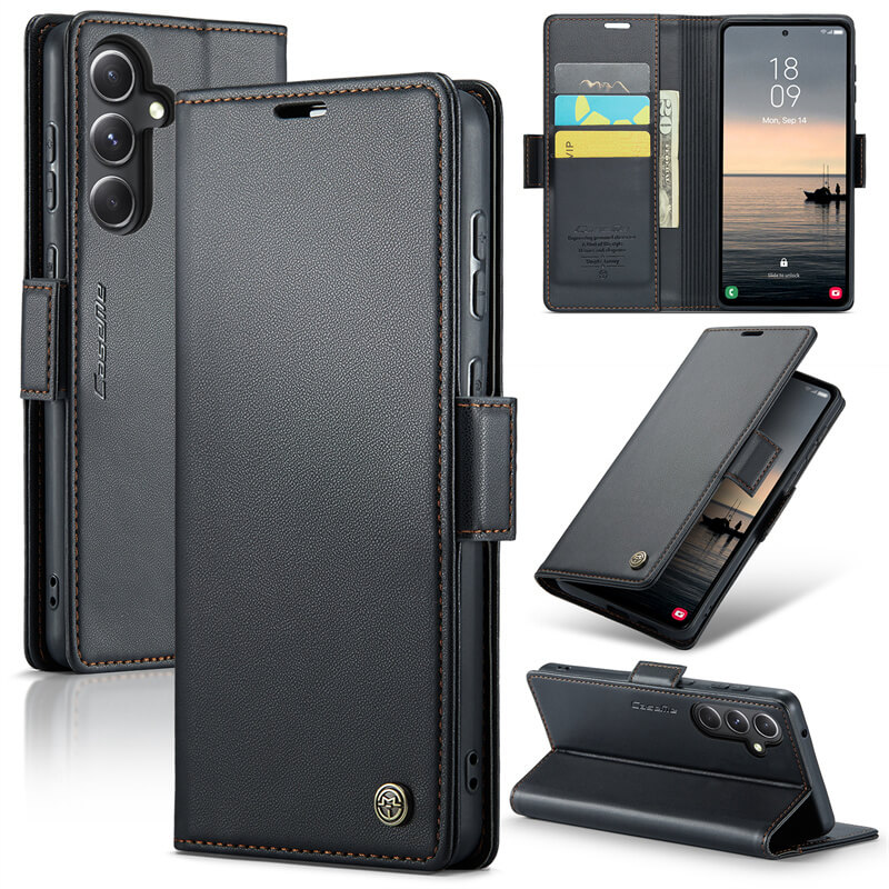 CaseMe Samsung Galaxy S23 FE Wallet RFID Blocking Magnetic Buckle Case