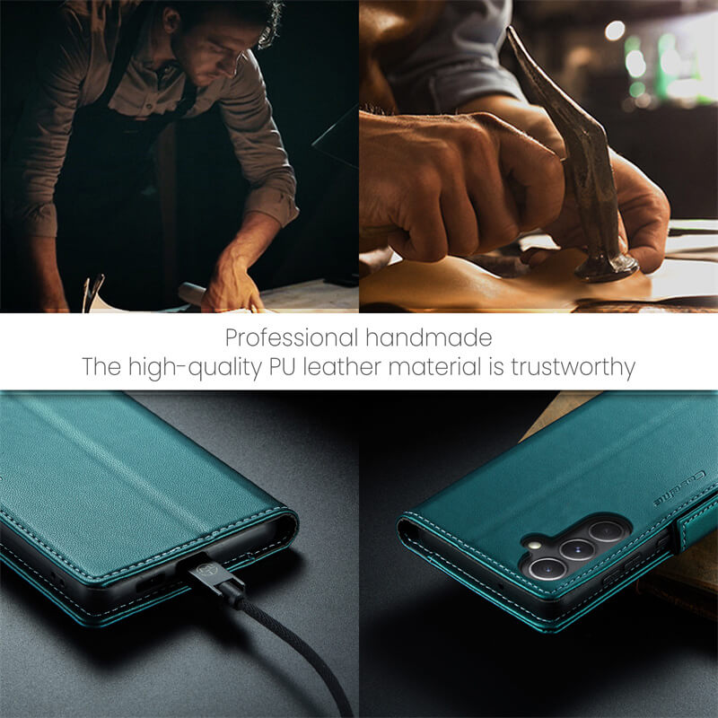 CaseMe Samsung Galaxy S23 FE Wallet RFID Blocking Magnetic Buckle Case - Image 11