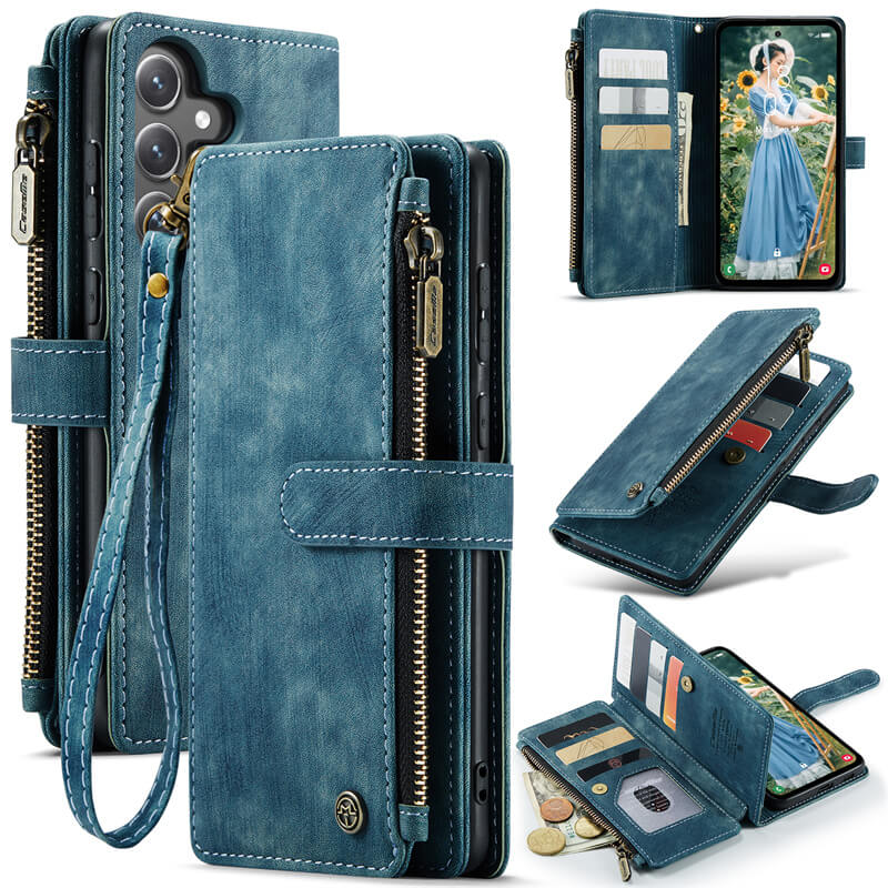 CaseMe Samsung Galaxy S23 FE Wallet kickstand Case with Wrist Strap