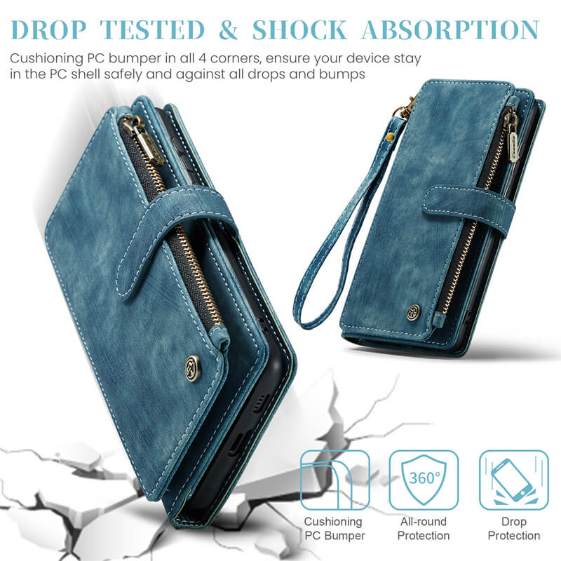 CaseMe Samsung Galaxy S23 FE Wallet kickstand Case with Wrist Strap - Image 10