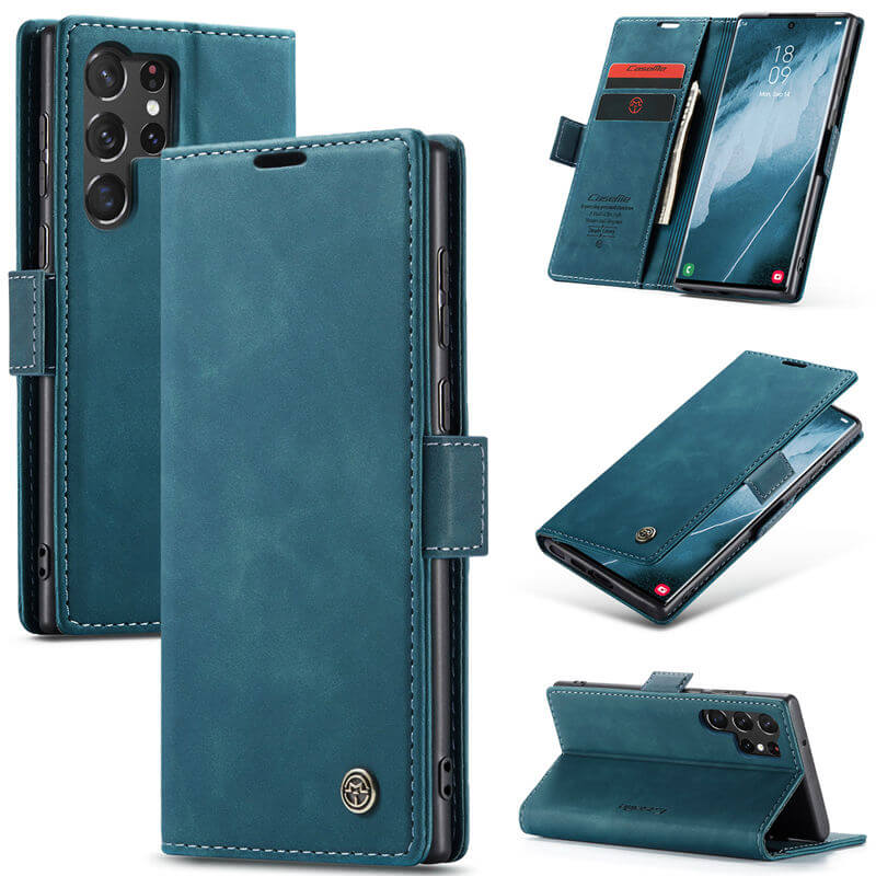 CaseMe Samsung Galaxy S23 Ultra Wallet Suede Leather Case