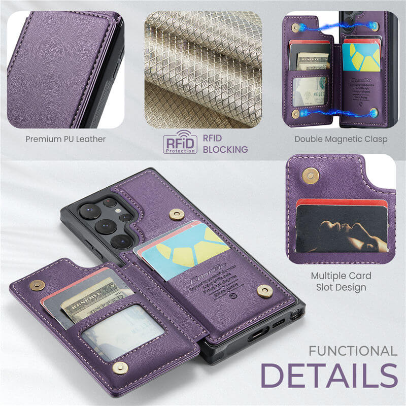 CaseMe Samsung Galaxy S23 Ultra RFID Blocking Card Holder Case - Image 7