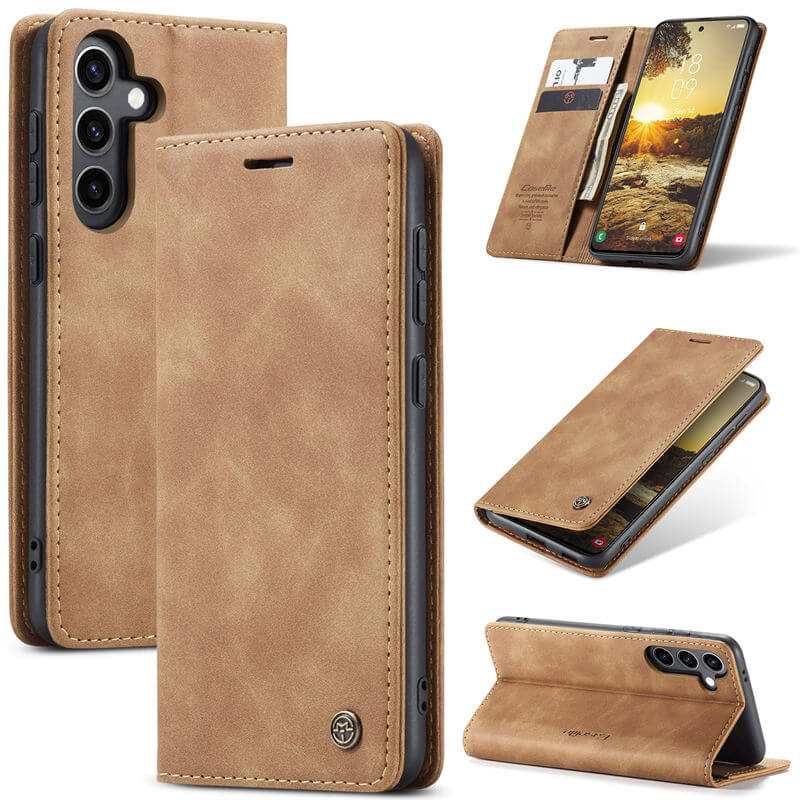 CaseMe Samsung Galaxy S24 Plus Wallet Suede Leather Case