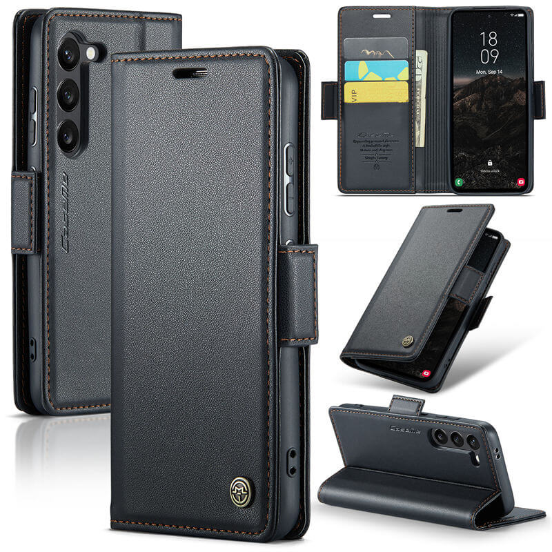 CaseMe Samsung Galaxy S24 Wallet RFID Blocking Magnetic Buckle Case
