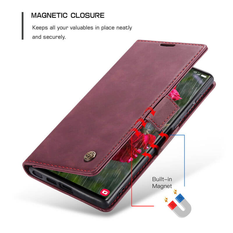 CaseMe Samsung Galaxy S24 Ultra Wallet Suede Leather Case - Image 5