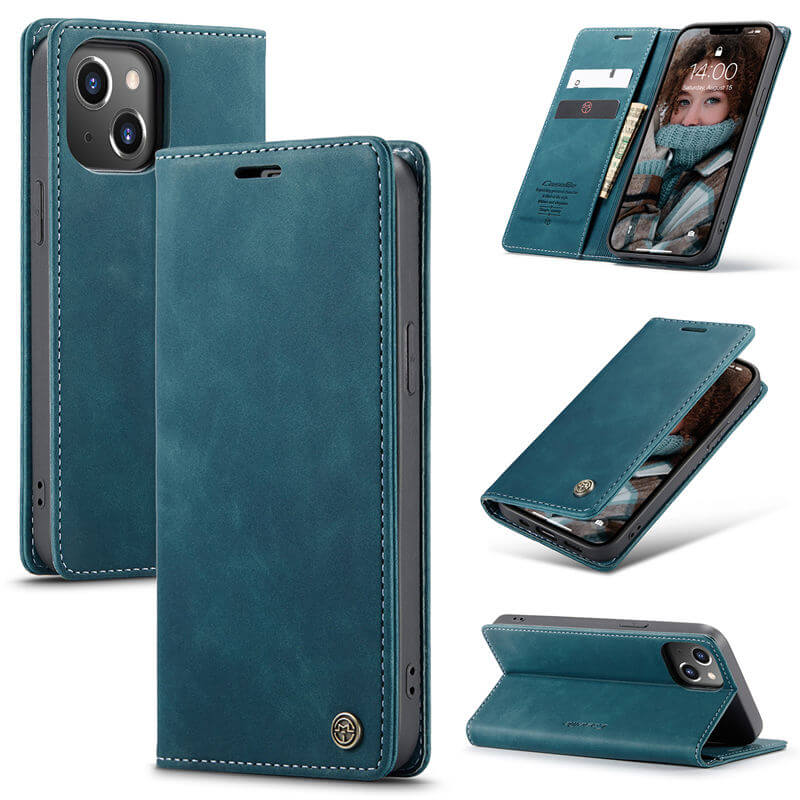 CaseMe iPhone 13 Wallet Suede Leather Case