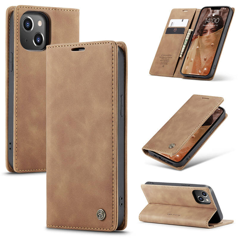 CaseMe iPhone 13 Mini Wallet Suede Leather Case