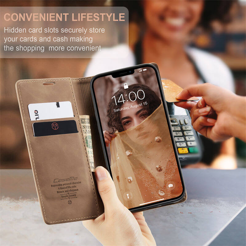 CaseMe iPhone 13 Mini Wallet Suede Leather Case - Image 6