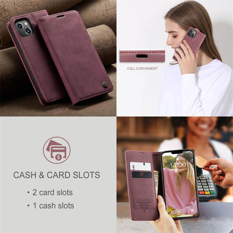 CaseMe iPhone 13 Mini Wallet Suede Leather Case - Image 8