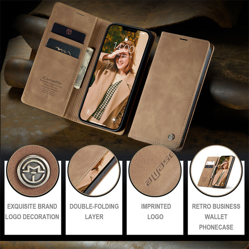 CaseMe iPhone 13 Pro Wallet Suede Leather Case - Image 10