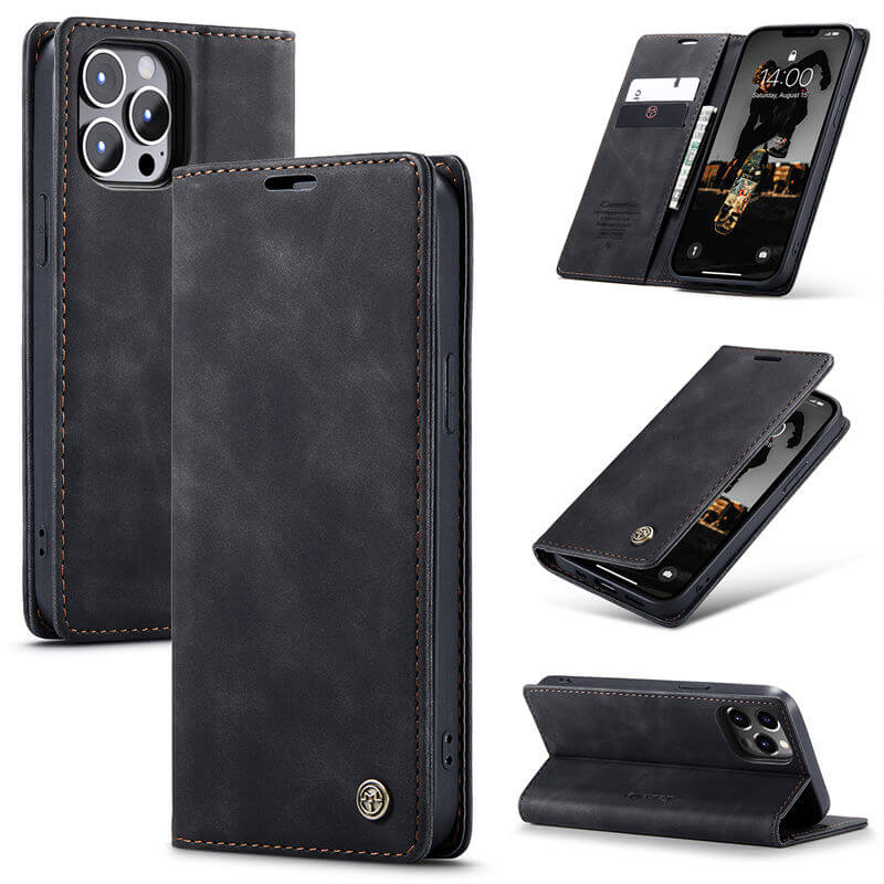 CaseMe iPhone 13 Pro Max Wallet Suede Leather Case