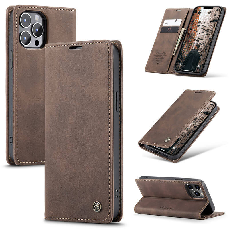 CaseMe iPhone 13 Pro Wallet Suede Leather Case