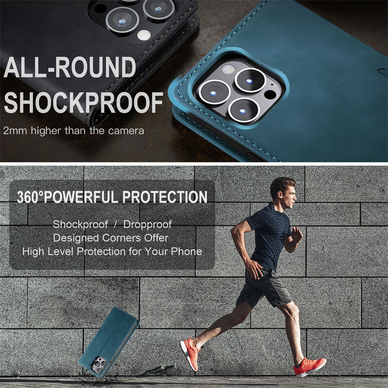 CaseMe iPhone 13 Pro Wallet Suede Leather Case - Image 9