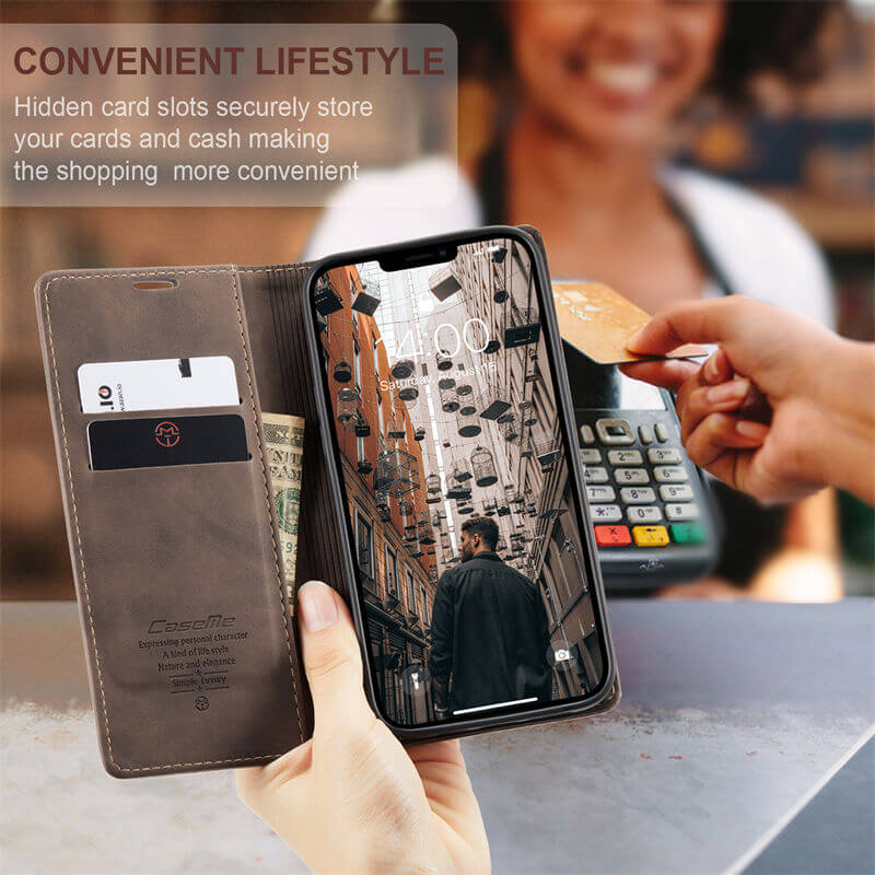 CaseMe iPhone 13 Pro Wallet Suede Leather Case - Image 6