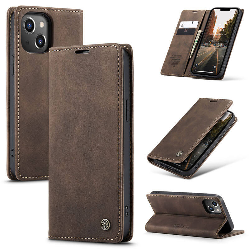 CaseMe iPhone 14 Wallet Suede Leather Case