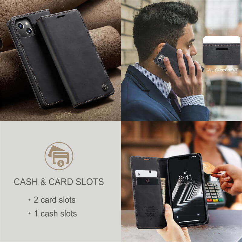 CaseMe iPhone 14 Wallet Suede Leather Case - Image 8