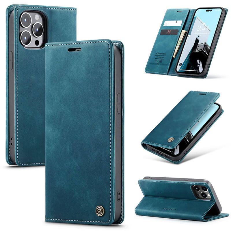 CaseMe iPhone 14 Pro Wallet Suede Leather Case
