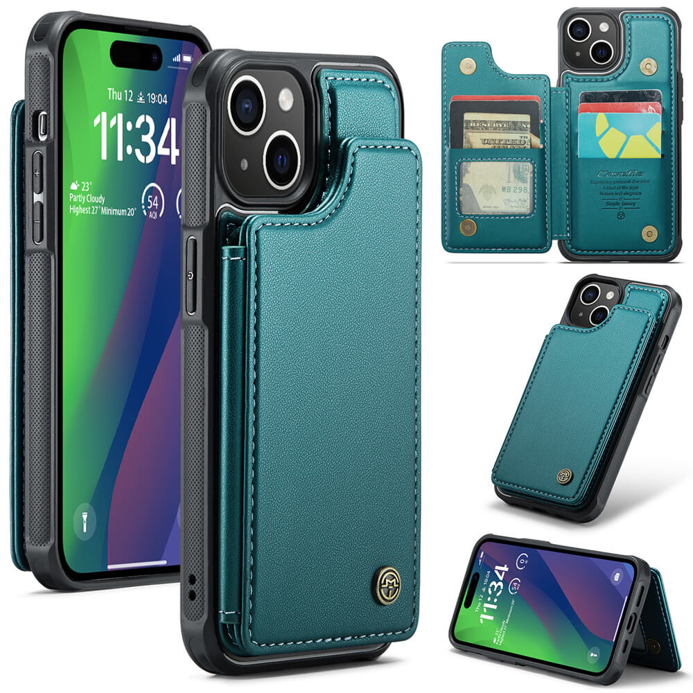 CaseMe iPhone 15 Plus RFID Blocking Card Holder Case