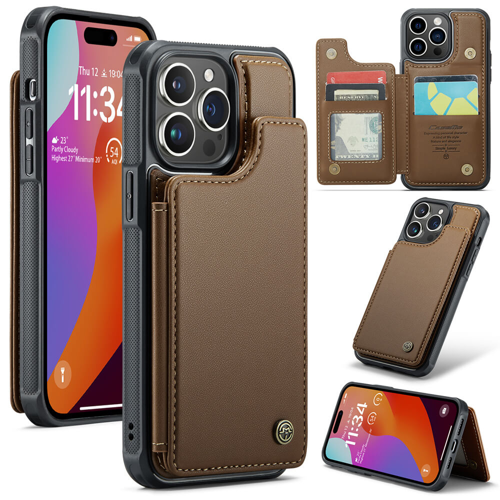 CaseMe iPhone 15 Pro RFID Blocking Card Holder Case