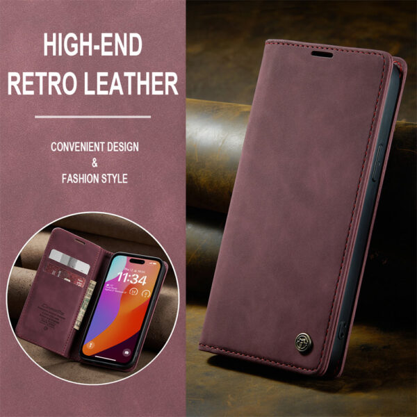 Alternative view of CaseMe iPhone 15 Pro Max Wallet Suede Leather Case