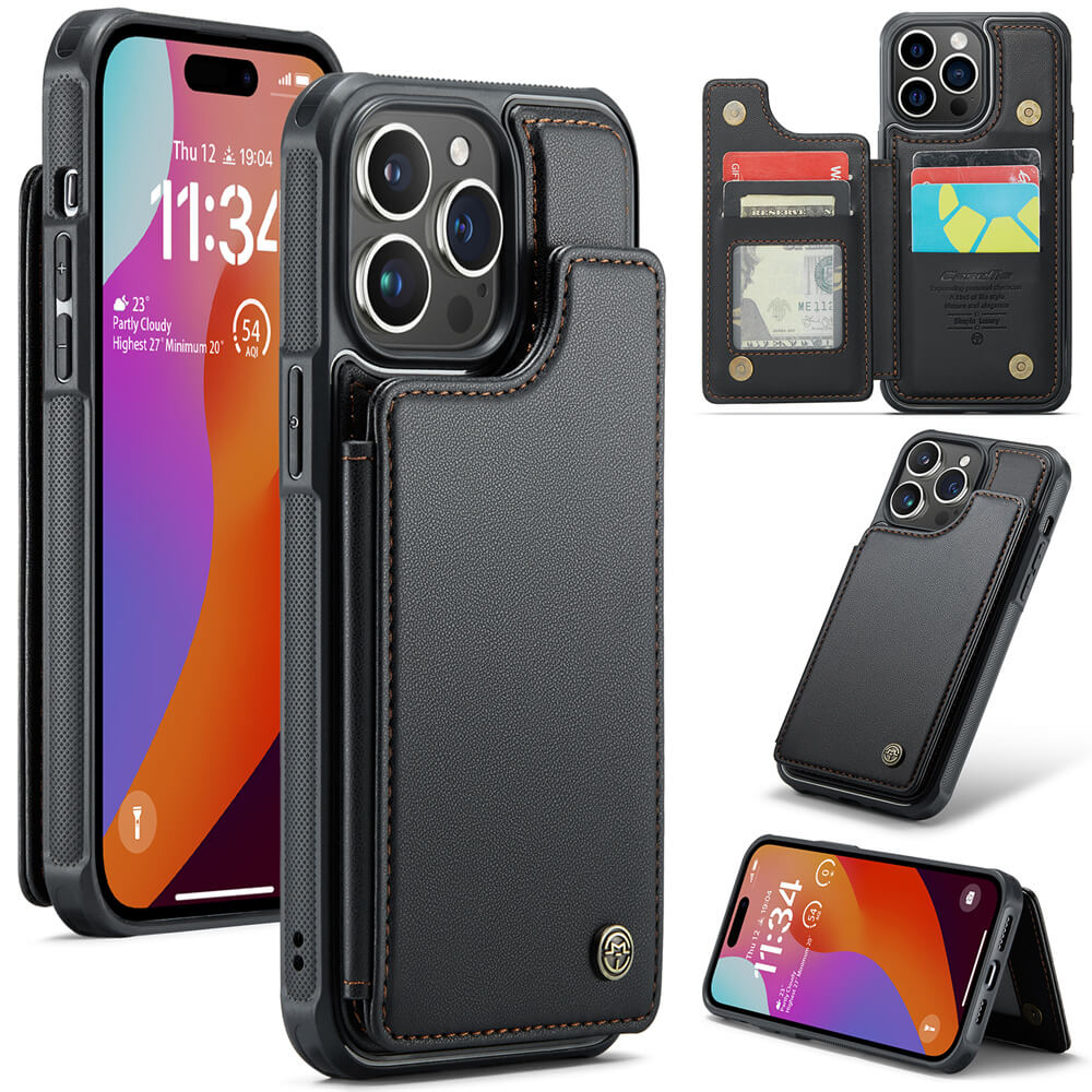 CaseMe iPhone 15 Pro Max RFID Blocking Card Holder Case