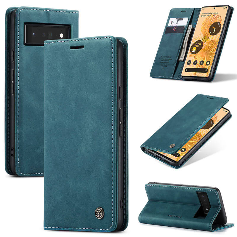 CaseMe Google Pixel 6 Pro Wallet Suede Leather Case