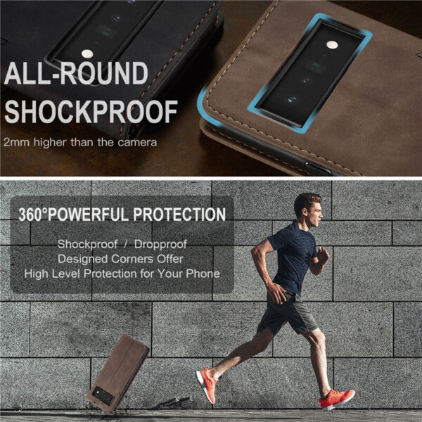 CaseMe Google Pixel 6 Pro Wallet Suede Leather Case - Image 8