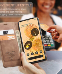 CaseMe Google Pixel 6 Pro Wallet Suede Leather Case - Image 7